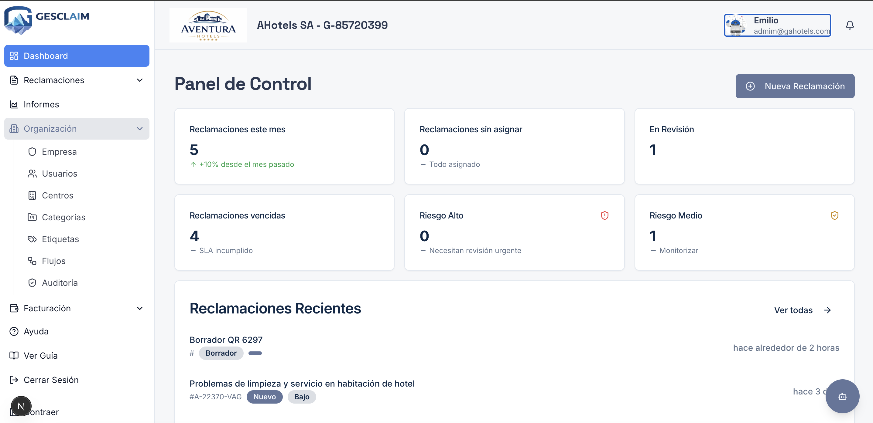 GesClaim AI Dashboard